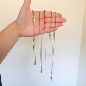 Six gold necklaces!!
